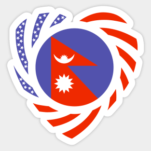 Nepalese American Multinational Patriot Flag (Heart) Sticker